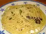 Receta Spaghetti salmone e olive nere (espaguetis salmón y aceitunas negras)