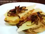 Receta Montadito de queso idiazábal y chips de cebolla
