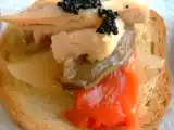 Receta Tapa de escalivada con bonito del norte