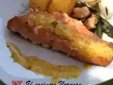 Receta Salmón noruego a la parrilla con salsa de curry colombo