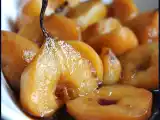 Receta Peras cocidas con sirope de oporto y caramelo