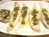 Receta Bacalao fresco y acedías a la plancha en salsa verde