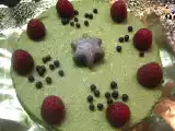 Receta Tarta de té matcha y frambuesas