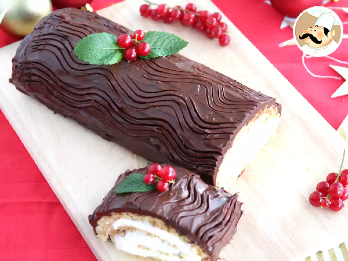 Receta Tronco de navidad relleno de chantilly