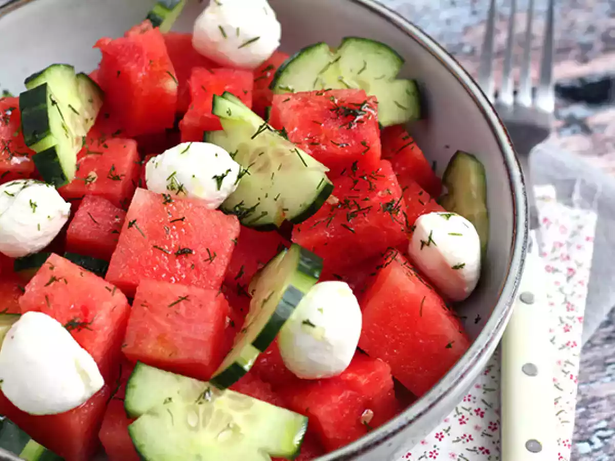 Receta Ensalada de sandía y pepino