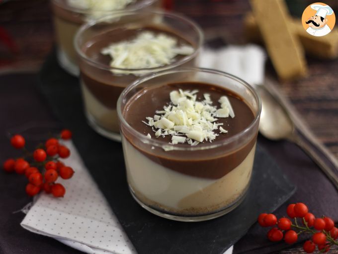 Vasitos de chocolate y turrón. receta fácil