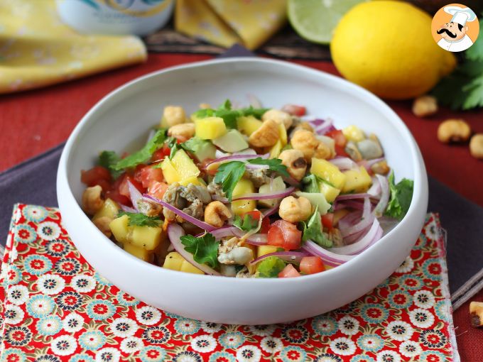 Ceviche con berberechos en lata