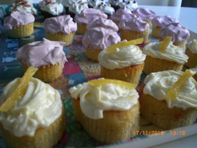 Receta Cupckes de jengibre y limon y cupcakes rellenos de arandanos