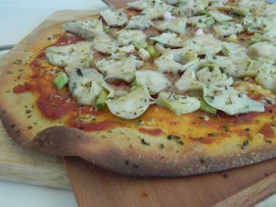 Receta Pizza de alcachofas y ajetes