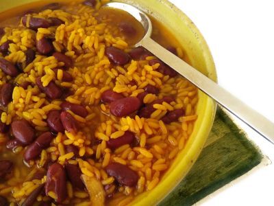 Receta Judias rojas con arroz