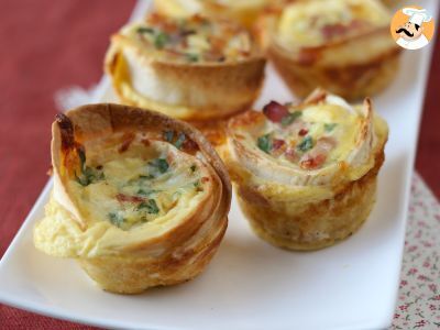 Receta Muffins de tortillas con bacon y mozzarella