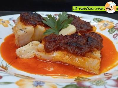 Receta Bacalao confitado con sobrasada y miel