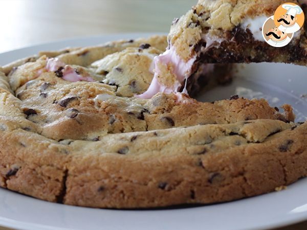 Cookie gigante con esponjitas, marshmallow - Receta Petitchef