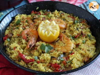 Arroz con pollo y marisco receta exprés con cookeo - Receta Petitchef