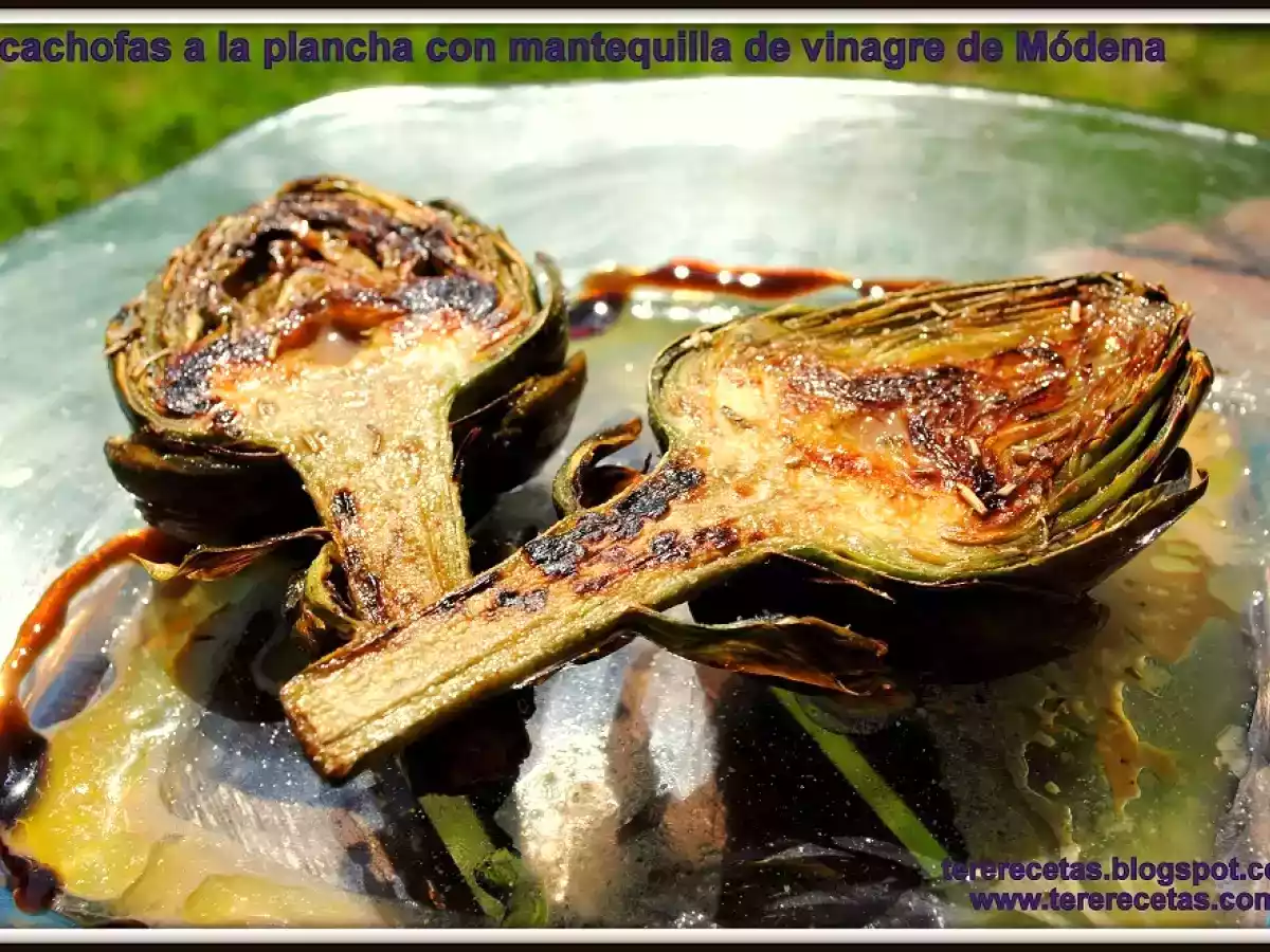 Alcachofas a la plancha con mantequilla de vinagre de Módena