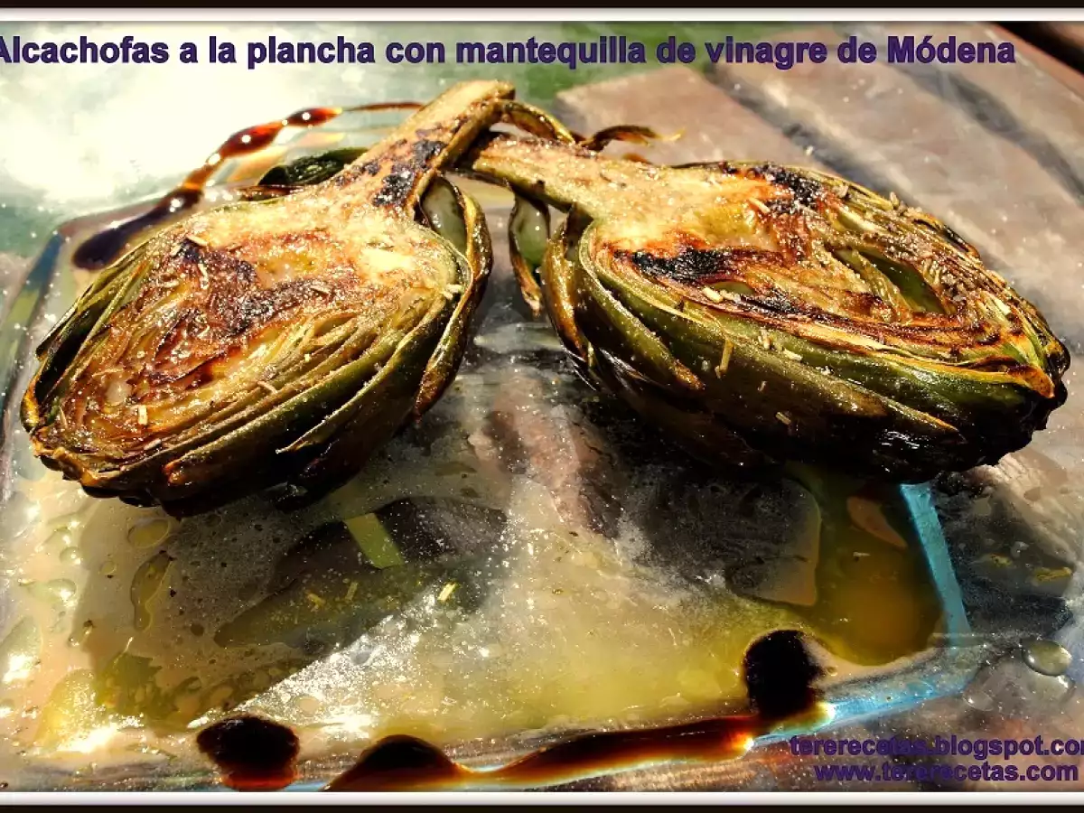 Alcachofas a la plancha con mantequilla de vinagre de Módena - foto 2