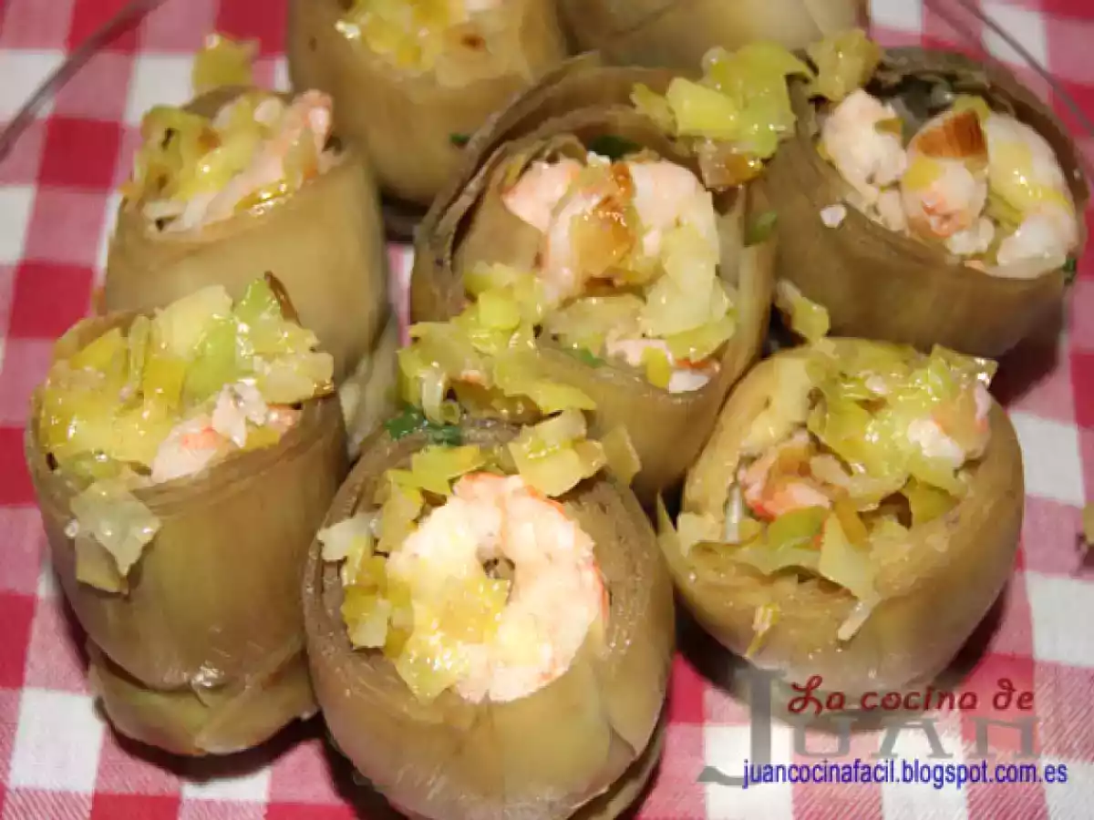 ALCACHOFAS RELLENAS EN SALSA - foto 4