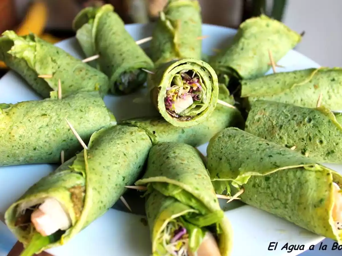 Arrollados de berros con pescado y algas - foto 2