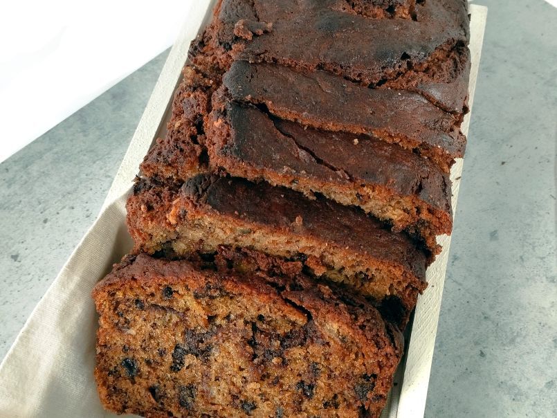 Banana bread {con mantequilla de cacahuete, chocolate y nueces} - foto 3