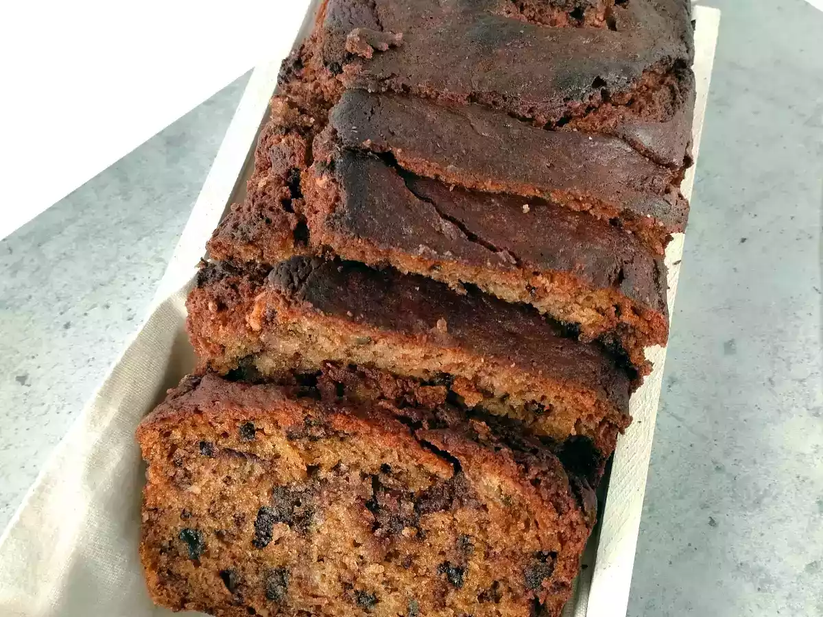 Banana bread {con mantequilla de cacahuete, chocolate y nueces} - foto 3