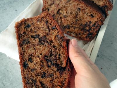 Banana bread {con mantequilla de cacahuete, chocolate y nueces} - foto 4