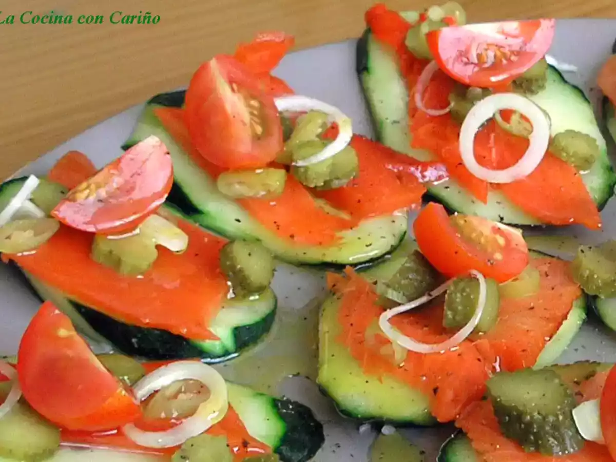 Barquillos de Pepino y Palometa Ahumada