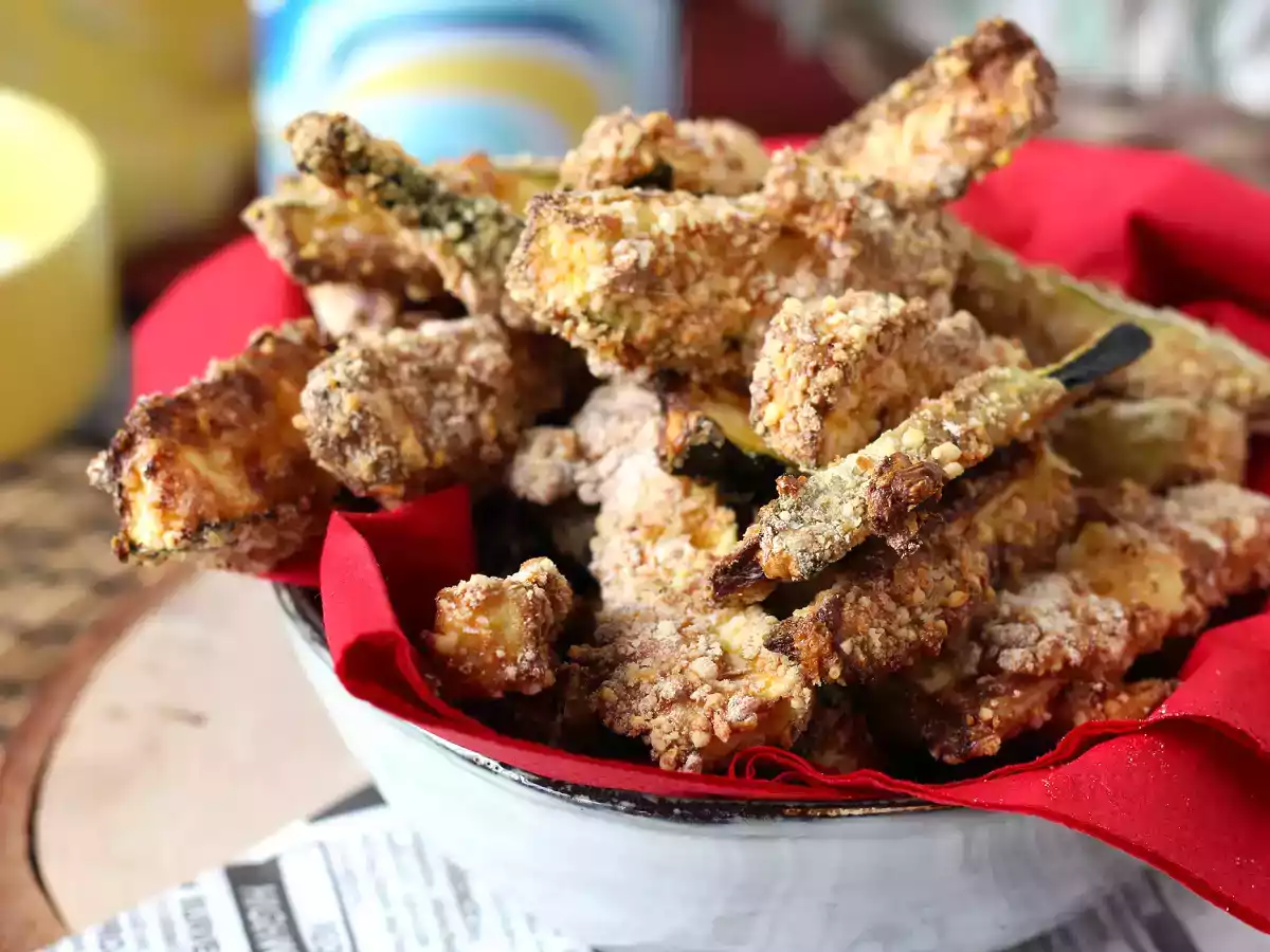 Bastones de calabacín rebozados en freidora de aire - foto 2