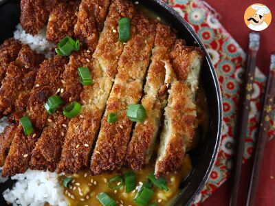 Berenjena empanada con pan rallado panko y curry japonés al estilo katsu - foto 3