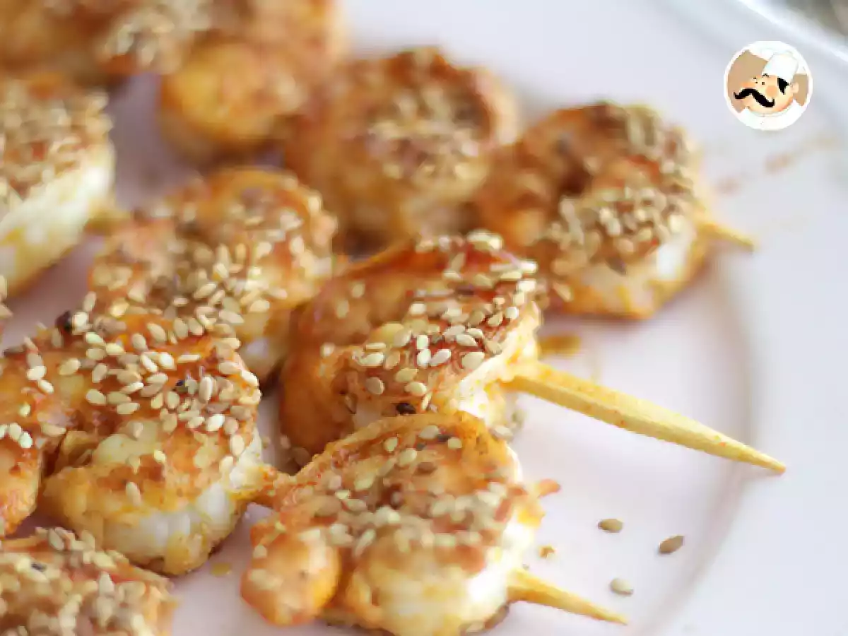 Brochetas de gambas estilo chino - foto 2