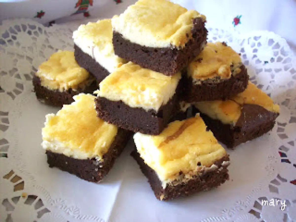 Brownie de chocolate y queso