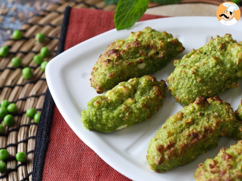 Buñuelos de guisantes, queso feta y menta en freidora de aire - foto 2