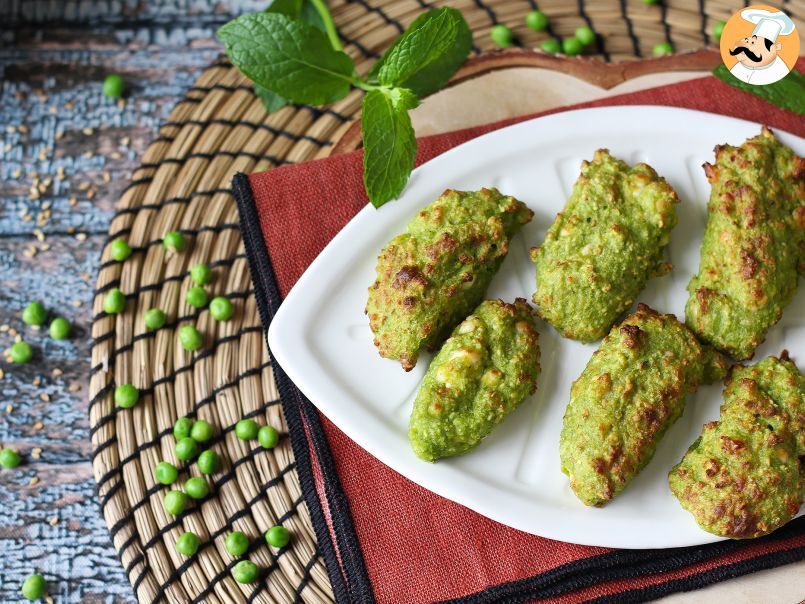 Buñuelos de guisantes, queso feta y menta en freidora de aire - foto 5