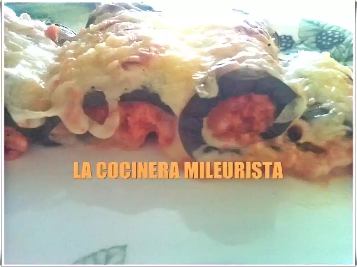 Canelones de Berenjena rellenos de Carne picada - foto 3