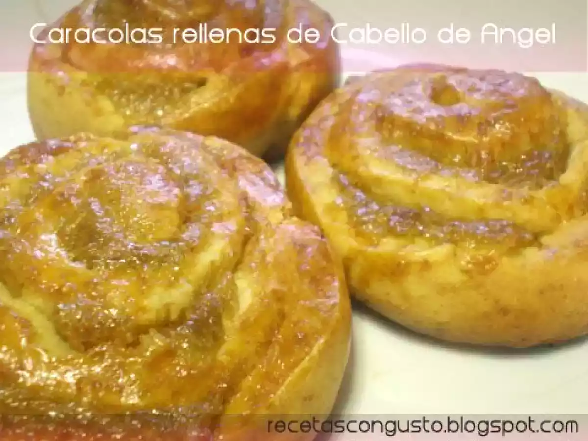 Caracolas rellenas de Cabello de Ángel