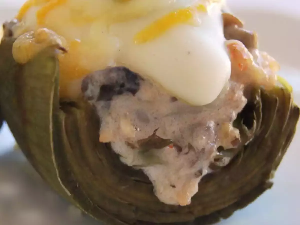 Carxofes farcides de bolets i marisc - foto 2