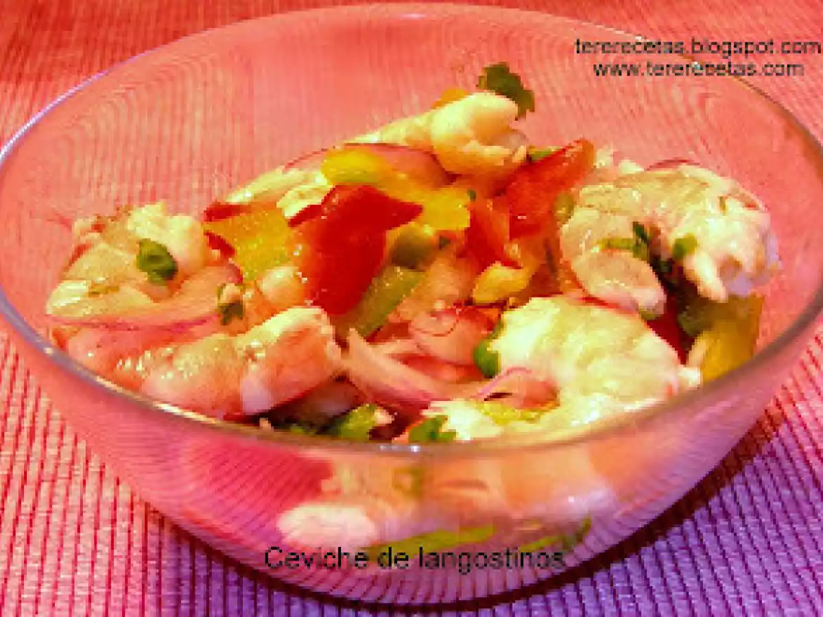 Ceviche de langostinos.