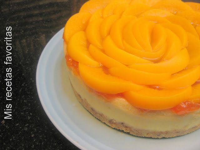 Cheesecake cremoso con melocotones - Receta Petitchef