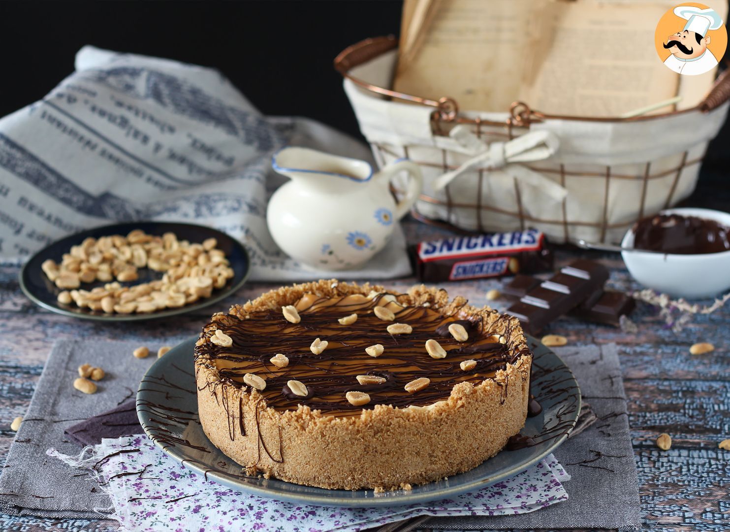 Cheesecake de snickers - tarta de queso con caramelo de mantequilla salada  - Receta Petitchef