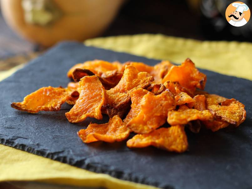 Chips de calabaza en freidora de aire