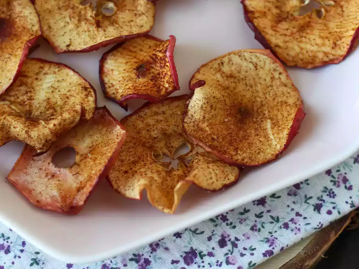 Chips de manzana y canela en freidora de aire - foto 3