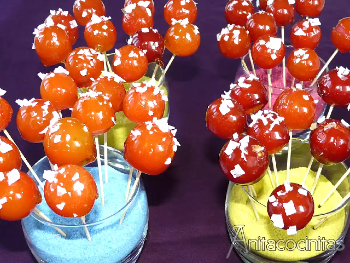 Chupachups de tomatitos cherry caramelizados - foto 2