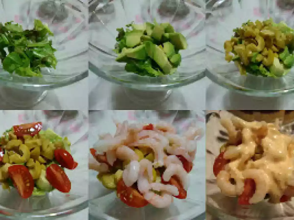 Coctel de gambas, aguacate y lechugas varias - foto 2
