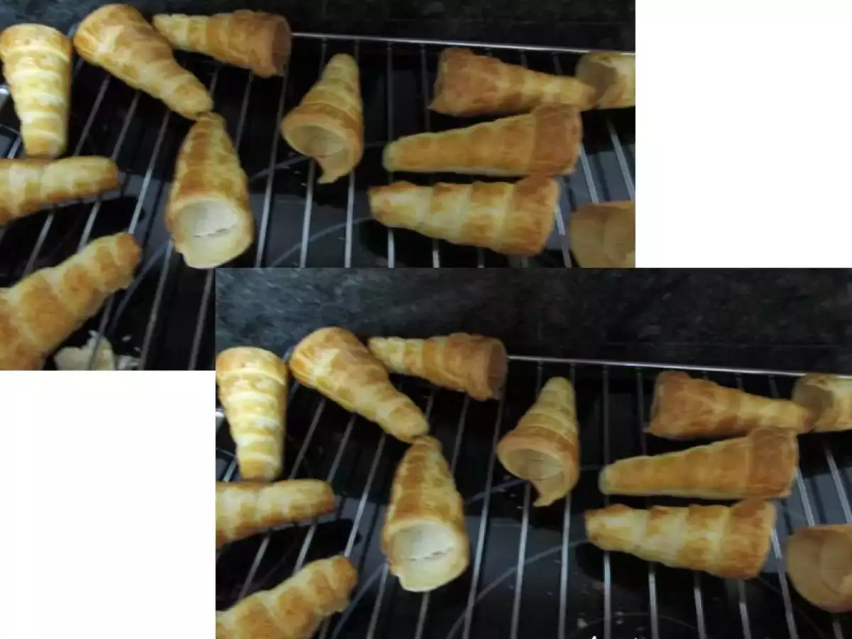 Conos de hojaldre, rellenos de nata - foto 4