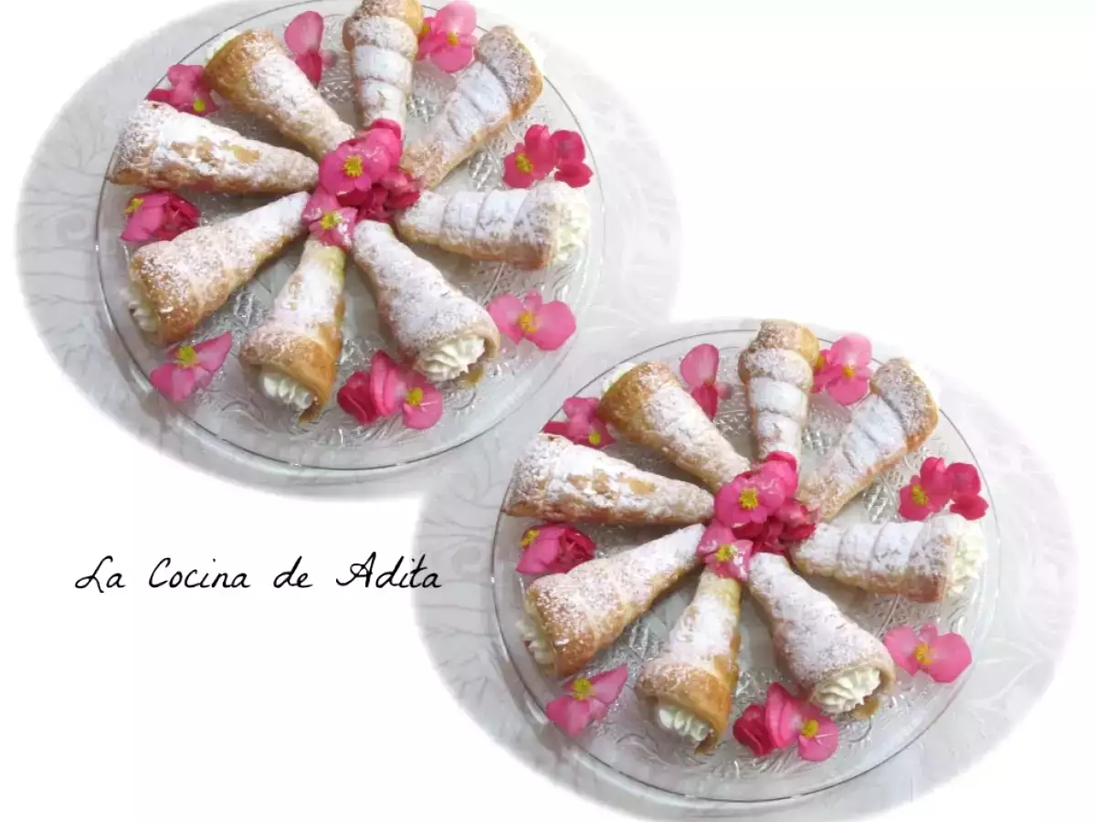 Conos de hojaldre, rellenos de nata - foto 7