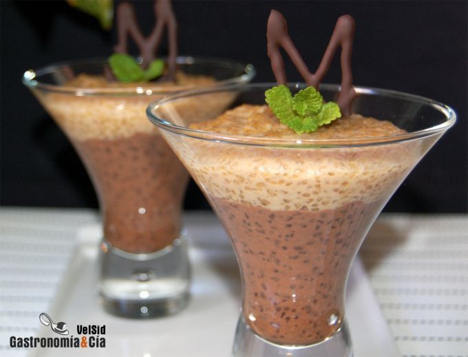 Copas de tapioca con chocolate... - Receta Petitchef