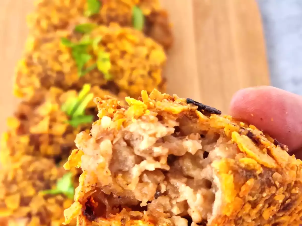 Croquetas de queso de cabra, cebolla y nueces {en horno} - foto 2