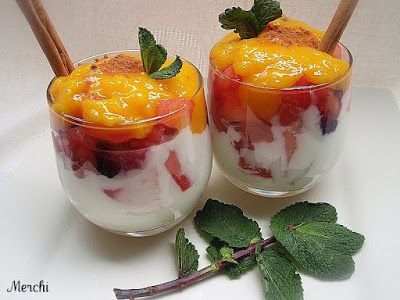 Delicia cremosa de mango y yogur - Receta Petitchef