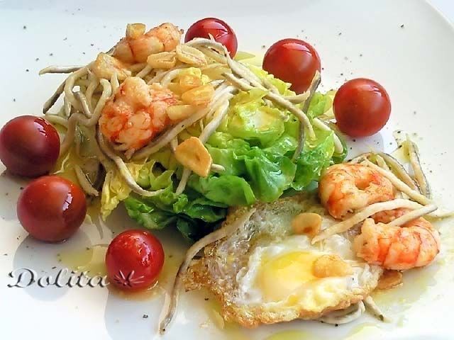 Ensalada Templada De Gulas Y Langostinos - Receta Petitchef