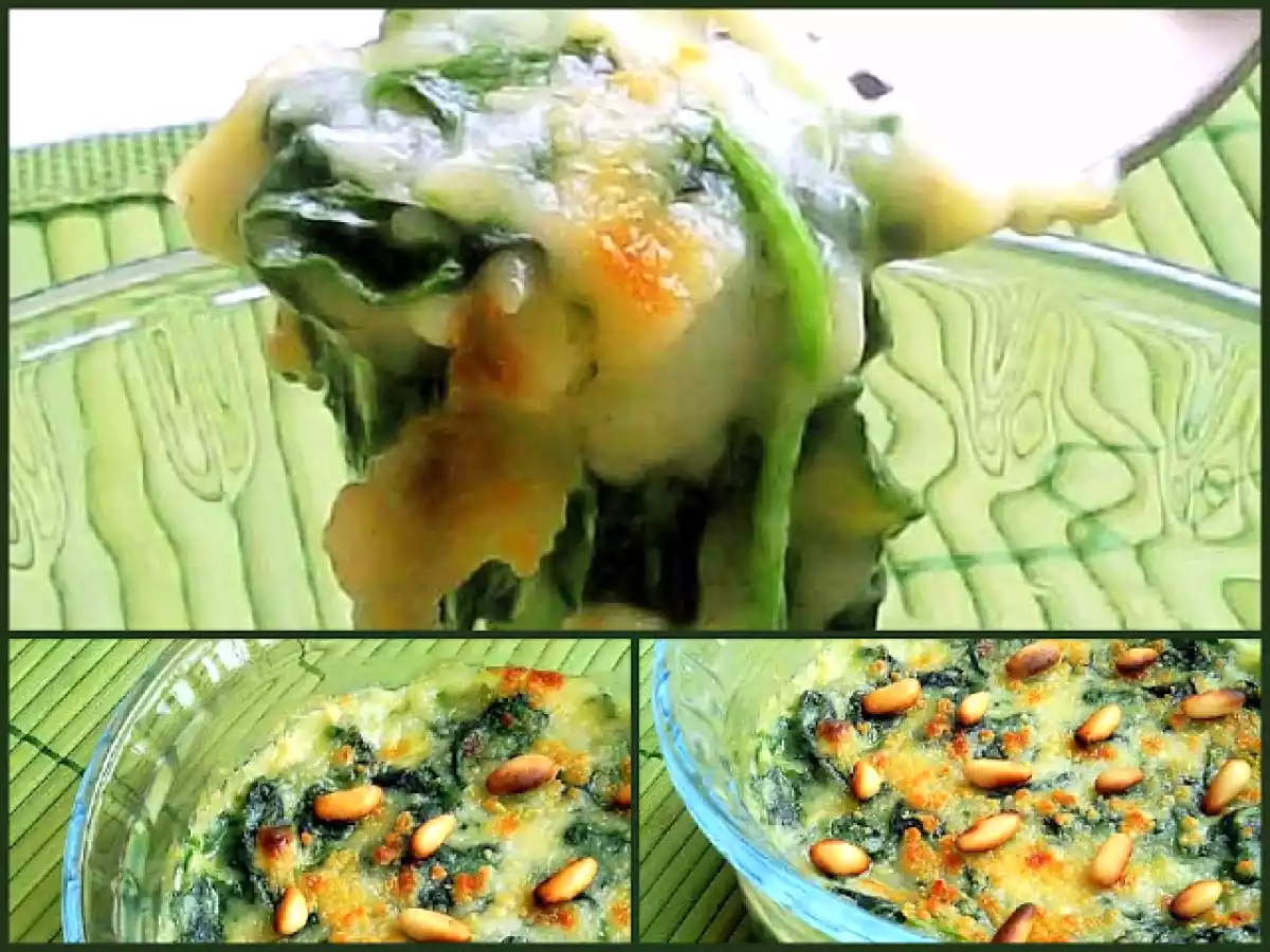 Espinacas con bechamel y piñones - foto 2