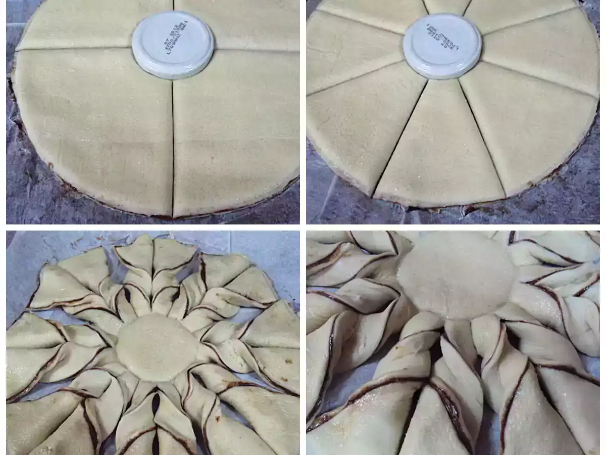 Estrella de hojaldre con crema de cacao - foto 3